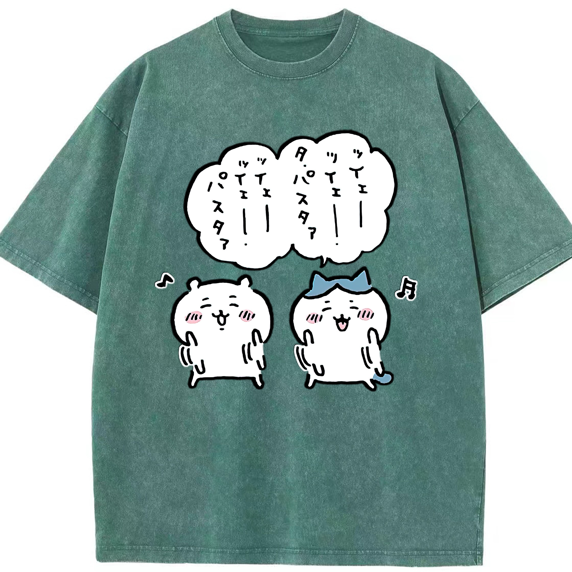（画像用） ちいかわ ハチワレ Chii-kawa hachiware 綿100% ヴィンテージ風 半袖Tシャツ（フロントプリント）